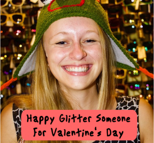 Seand a Valentine's Day happy glitter card