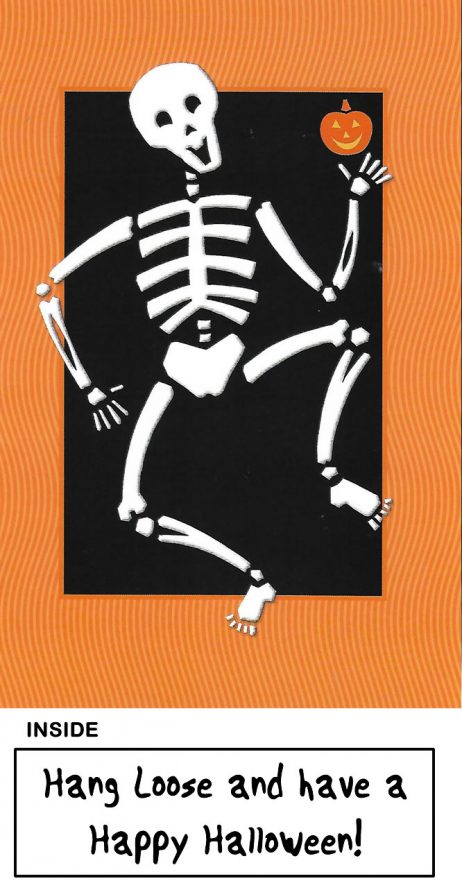 Dancing Skeleton with Pumpkin Card