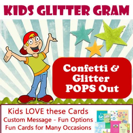 Kids Glitter Gram Card