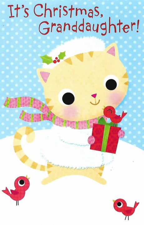 It's Christmas Granddaughter - Christmas Cat Card