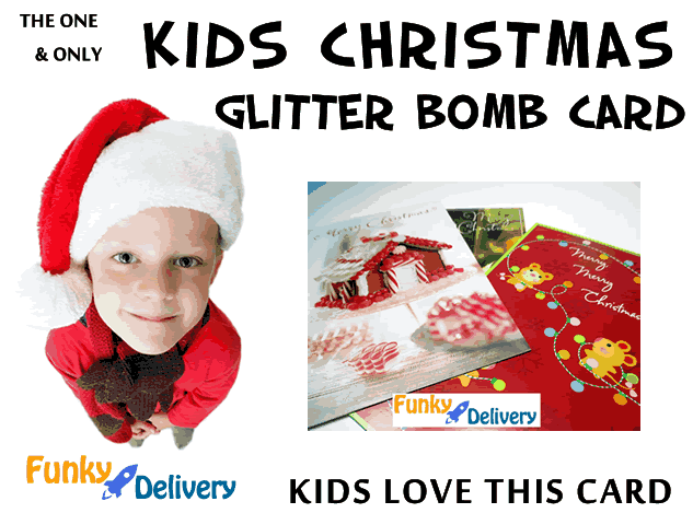 Kids Christmas Glitter Card | Fun - Funky Delivery