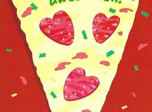 Valentines Day Card for Grandson - Pizza You're Awesome Glitter Card