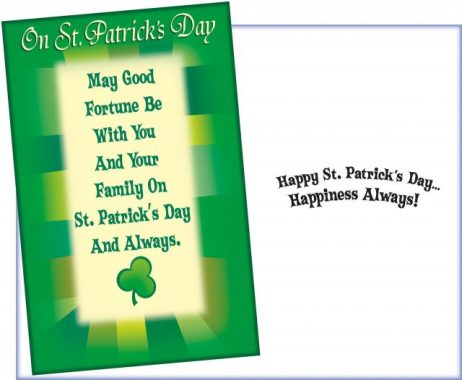 St. Patrick's Day Good Fortune Card for Family