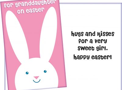 For Granddaughter on Easter Card - Fun Glitter Card