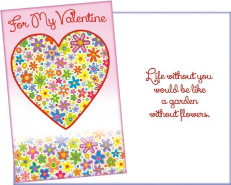 For my Valentine: Life without you would be like a garden without flowers.