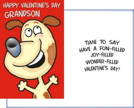 Happy Valentine's Day Grandson - Time to say have a fun-filled joy-filled wonder-filled Valentine's Day - Valentine Card