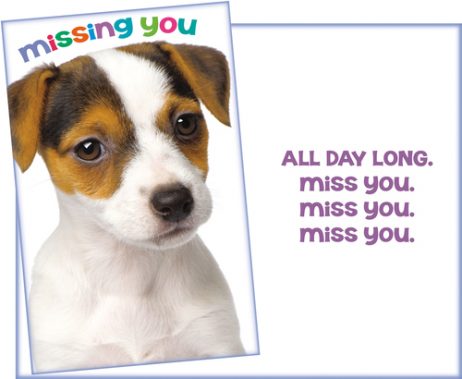Missing You - All Day Long. Miss You greeting card.