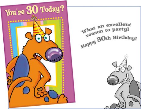 30th Birthday Card - Fun Card for 30th Birthday
