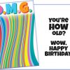 O.M.G. Funny Birthday Card for Friend or Family
