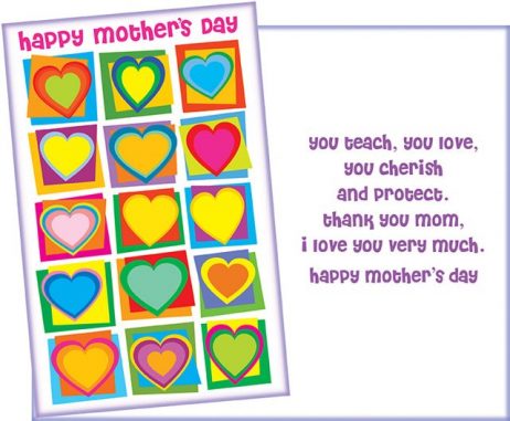 Mother's Day Card - Teach, Cherish, Love, Protect